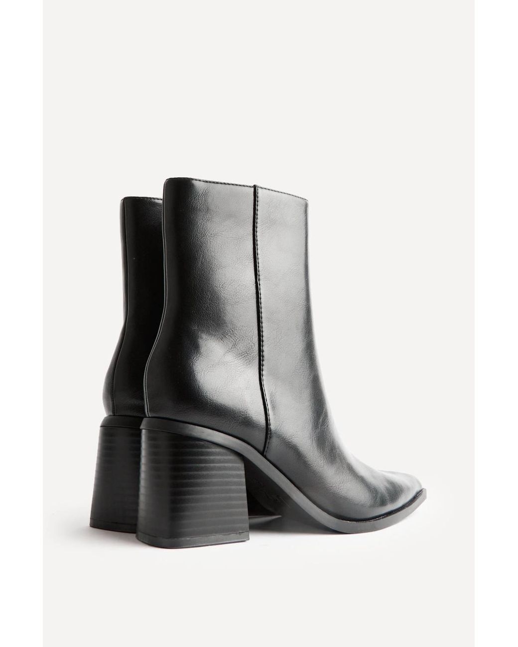 Linzi Black Signal Faux Leather Ankle Boots