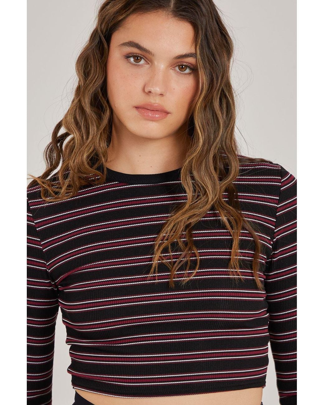 Pink Vanilla Purple Striped Long Sleeve Top