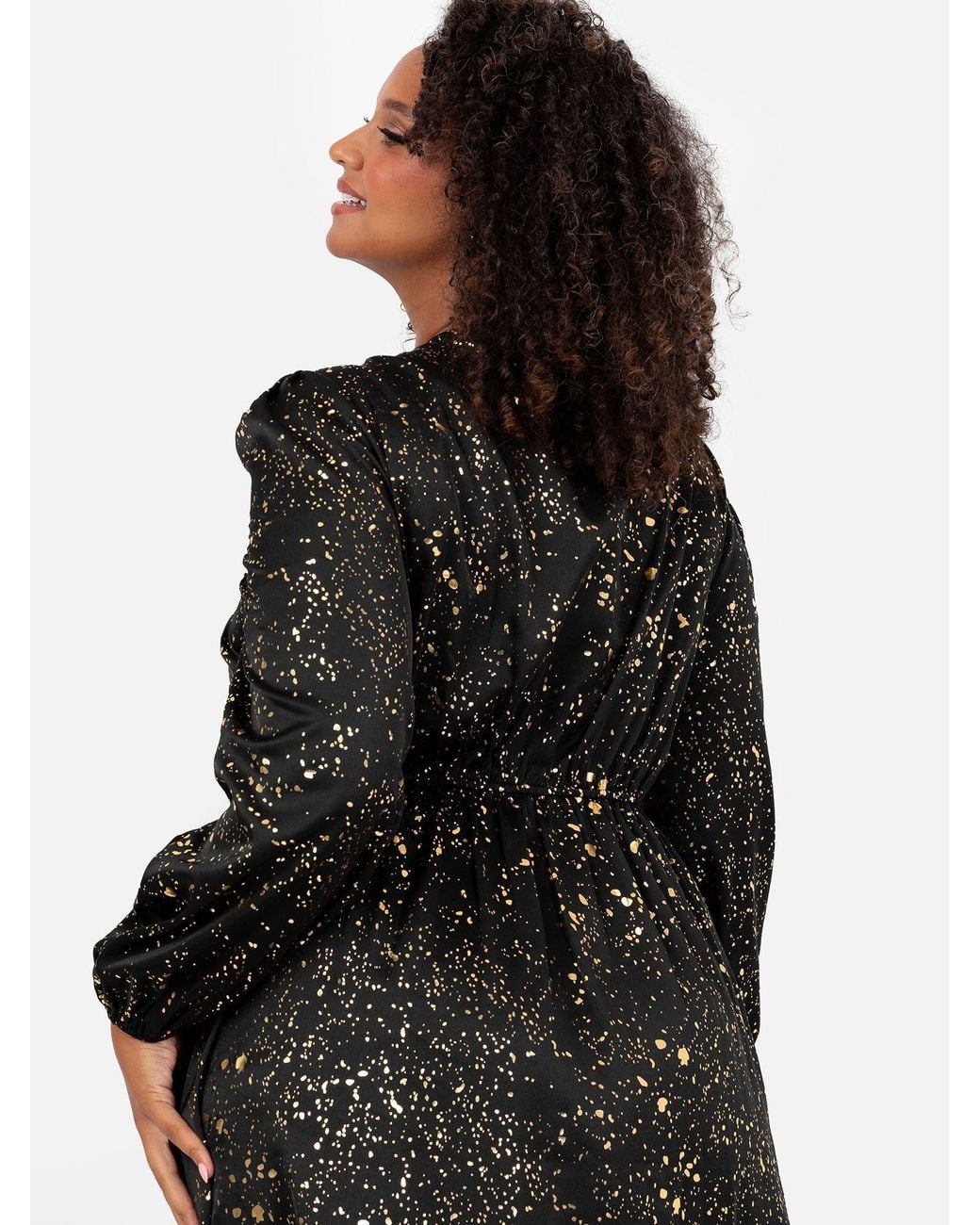 Lovedrobe Black Faux Wrap Midi Dress