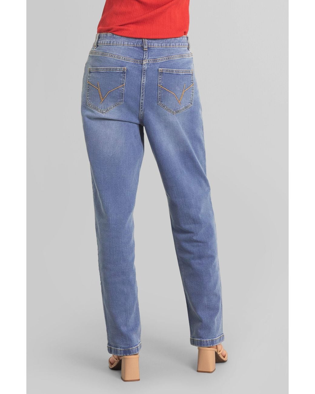 Enorsia Blue Distressed Straight Jeans