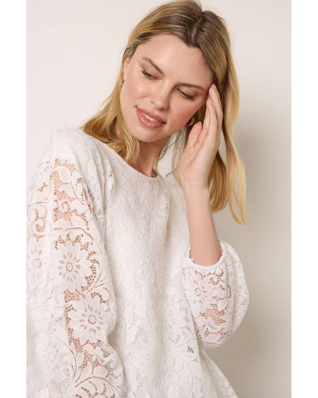Blue Vanilla Natural Long Sleeve Round Neck Top