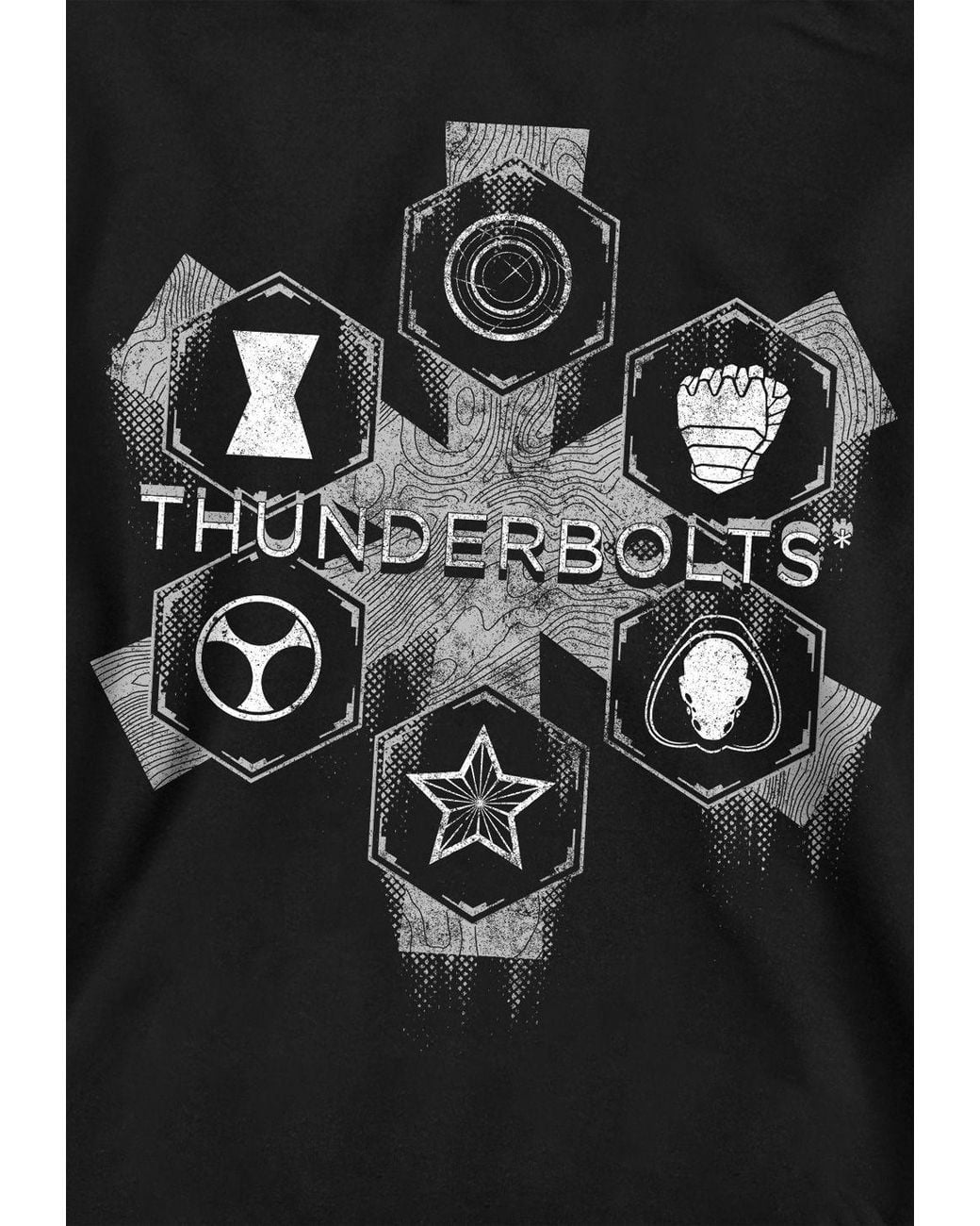 Marvel Black Thunderbolts Asterisk Hero Icons Sweatshirt