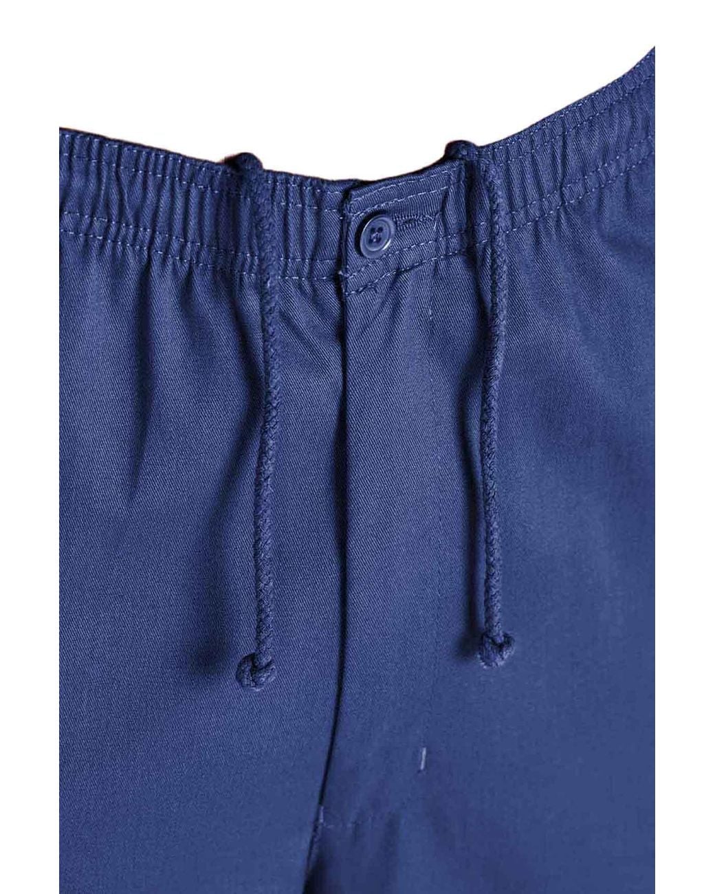 Chums Blue Elasticated Waist Cotton Rugby Trousers With Drawcord for men