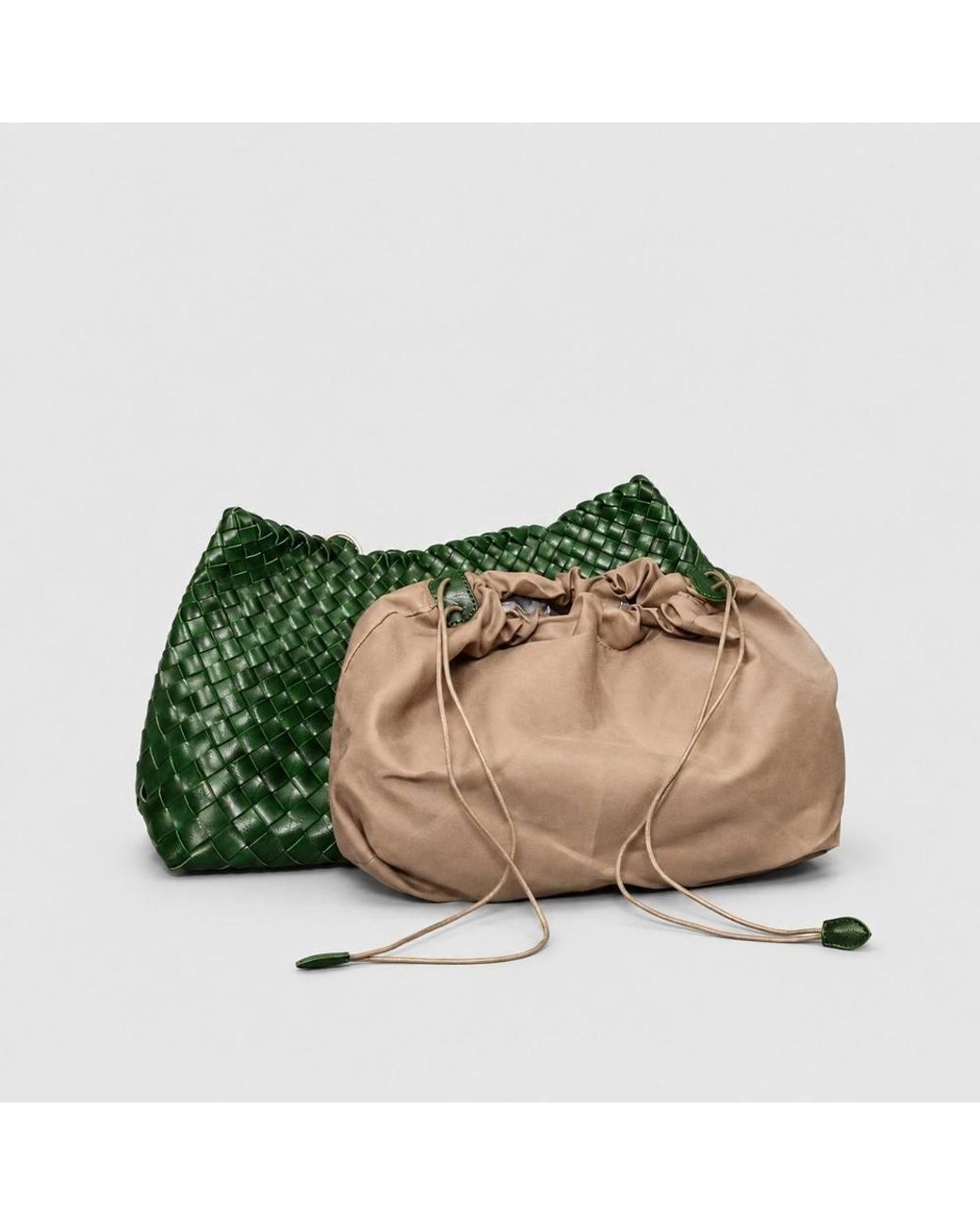 Rimini Green Hand Woven Shoulder Bag 'Donna'