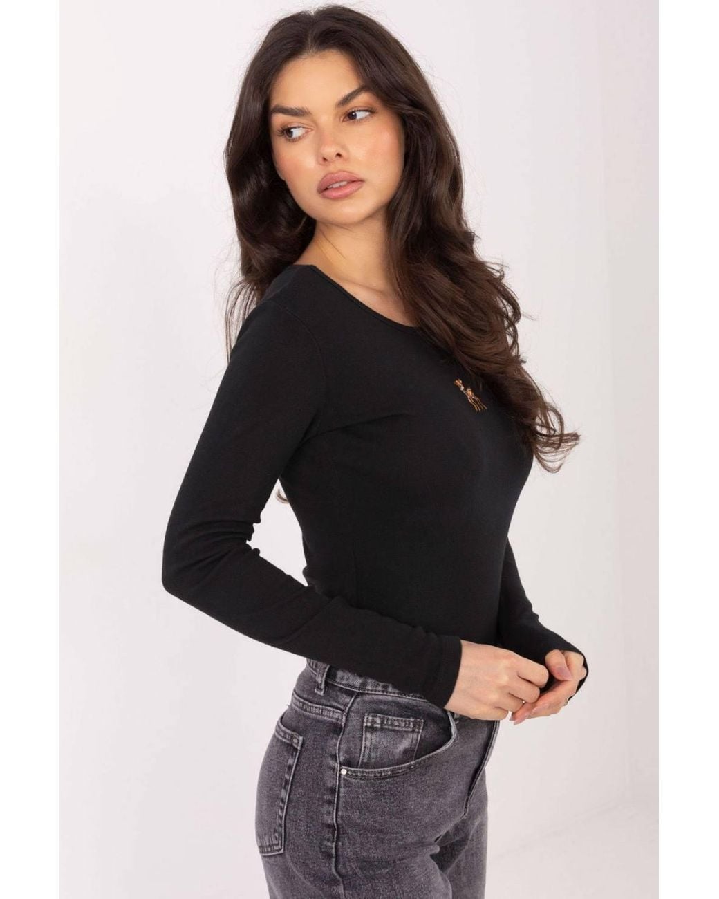 Love Lace Black Fitted Cotton Long Sleeve Casual Blouse