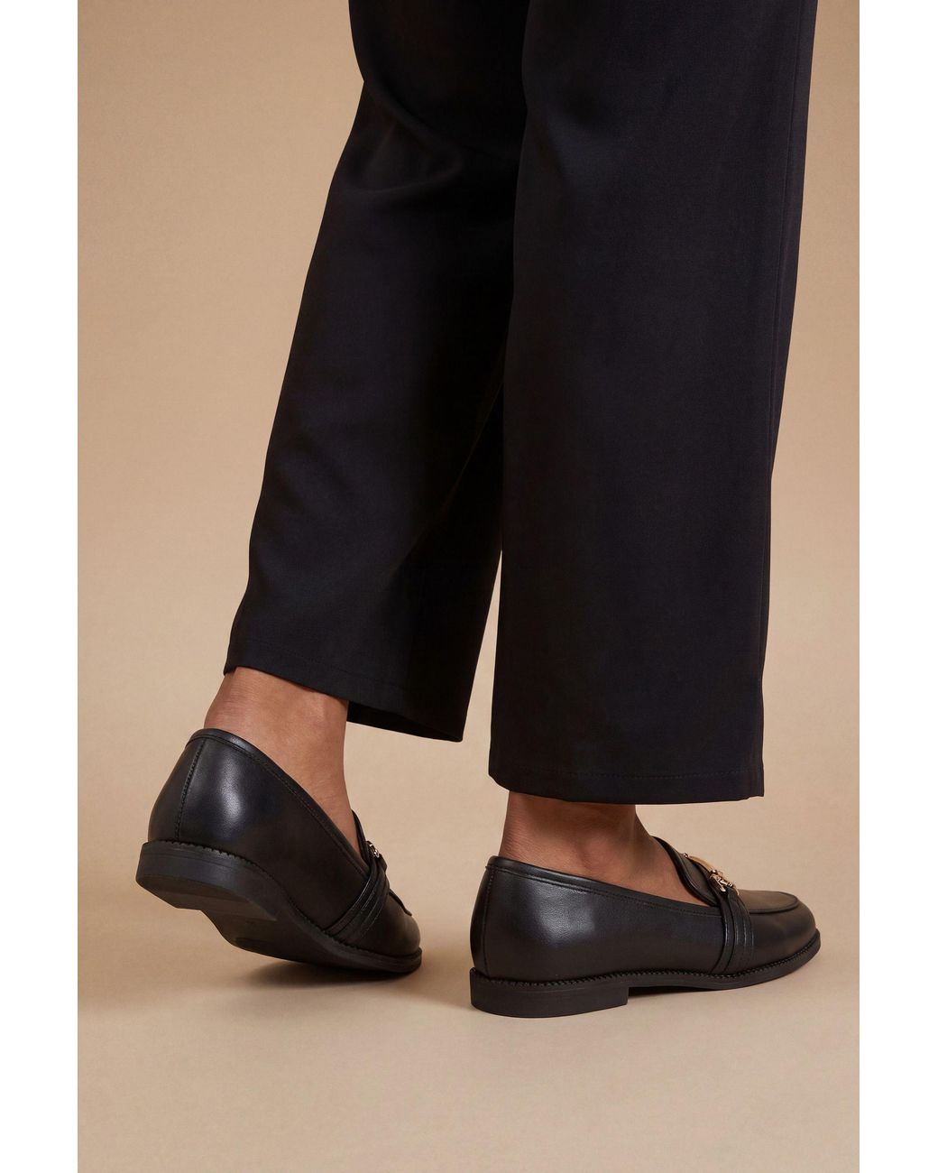 Dorothy Perkins Black Wide Fit Lora Snaffle Loafers
