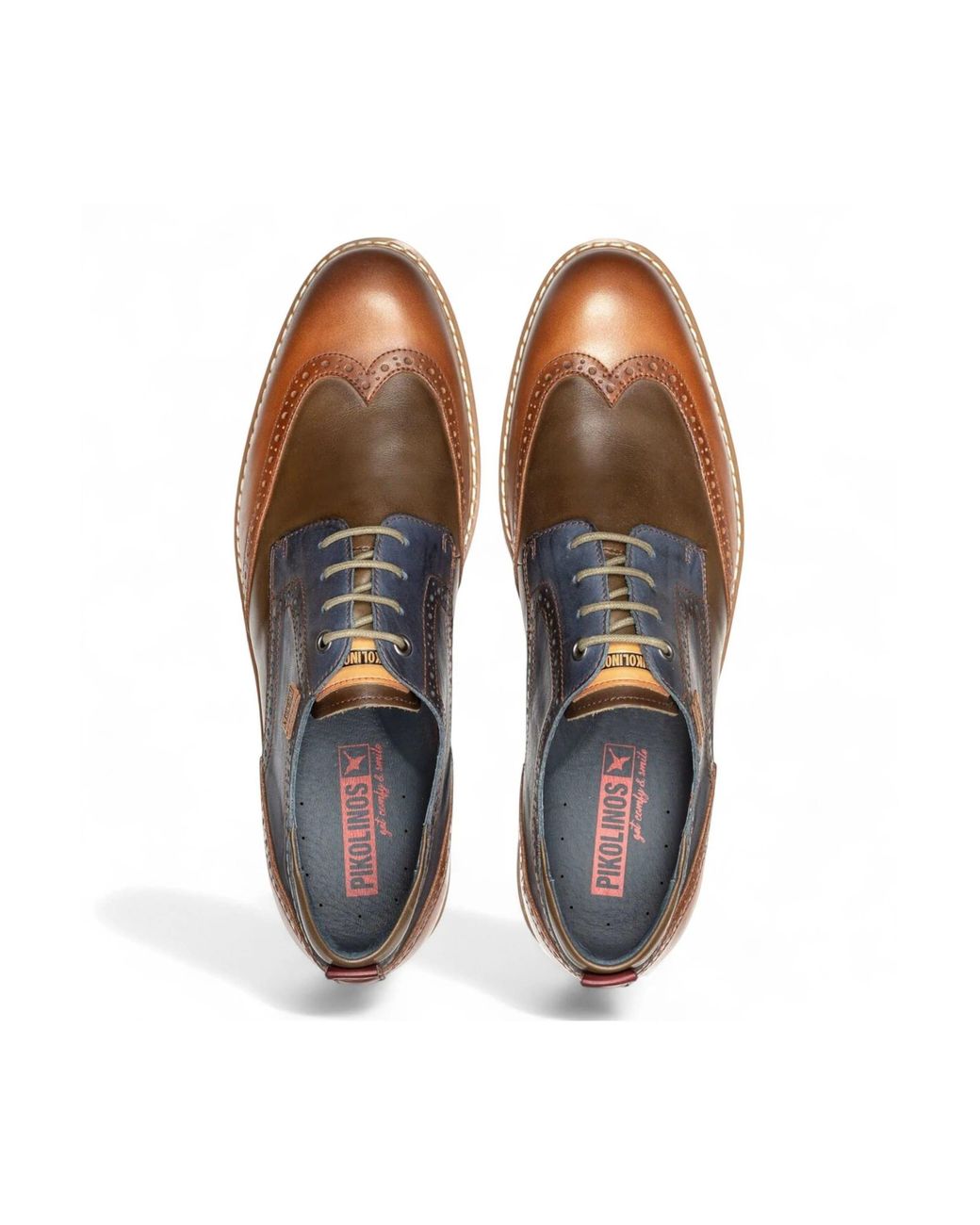 Infinity Leather Brown Pikolinos Leather Brogue Lace-Up Oxford Shoes for men