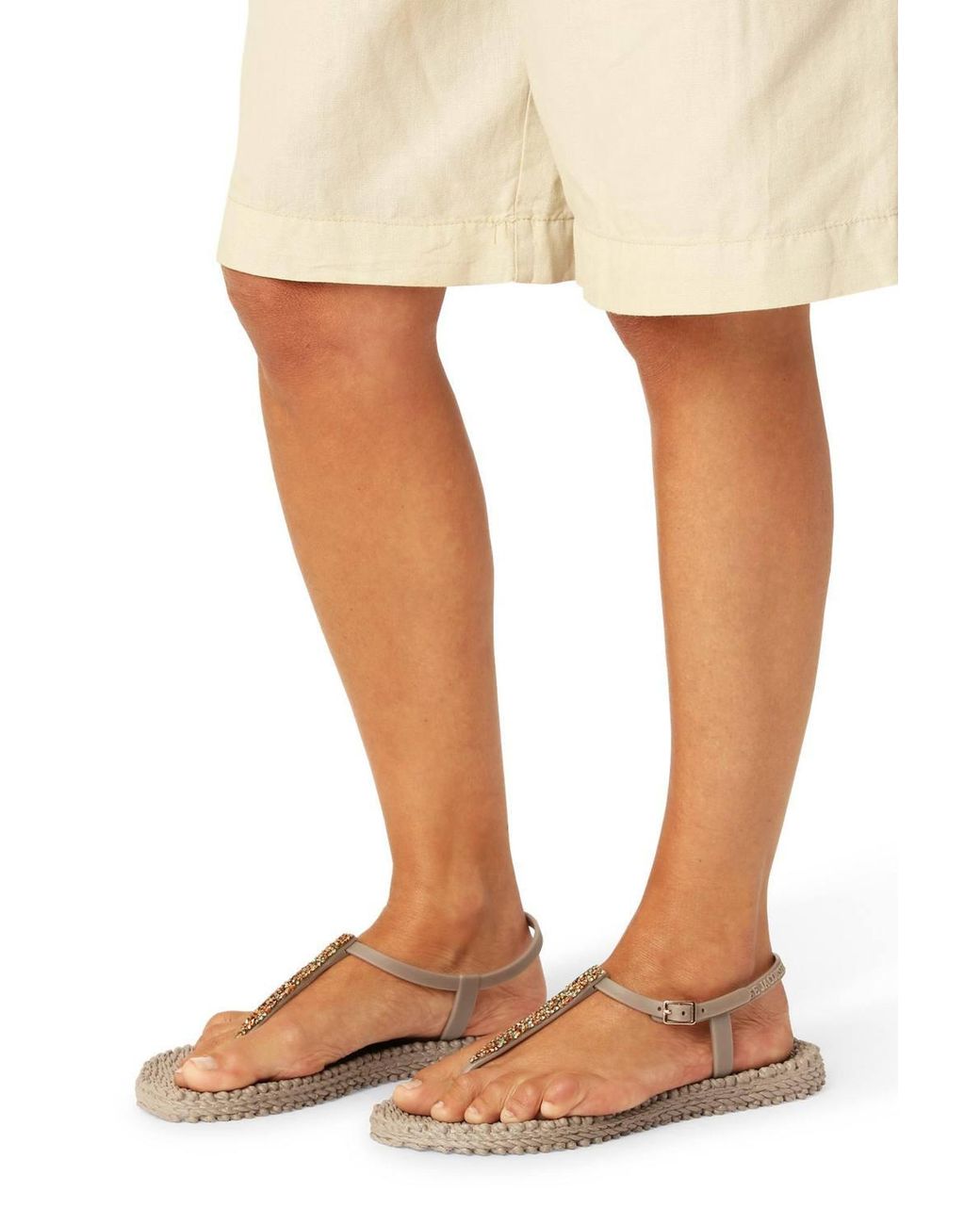 Ilse Jacobsen Natural Cheerful Ankle Strap Fit Flop Atmosphere