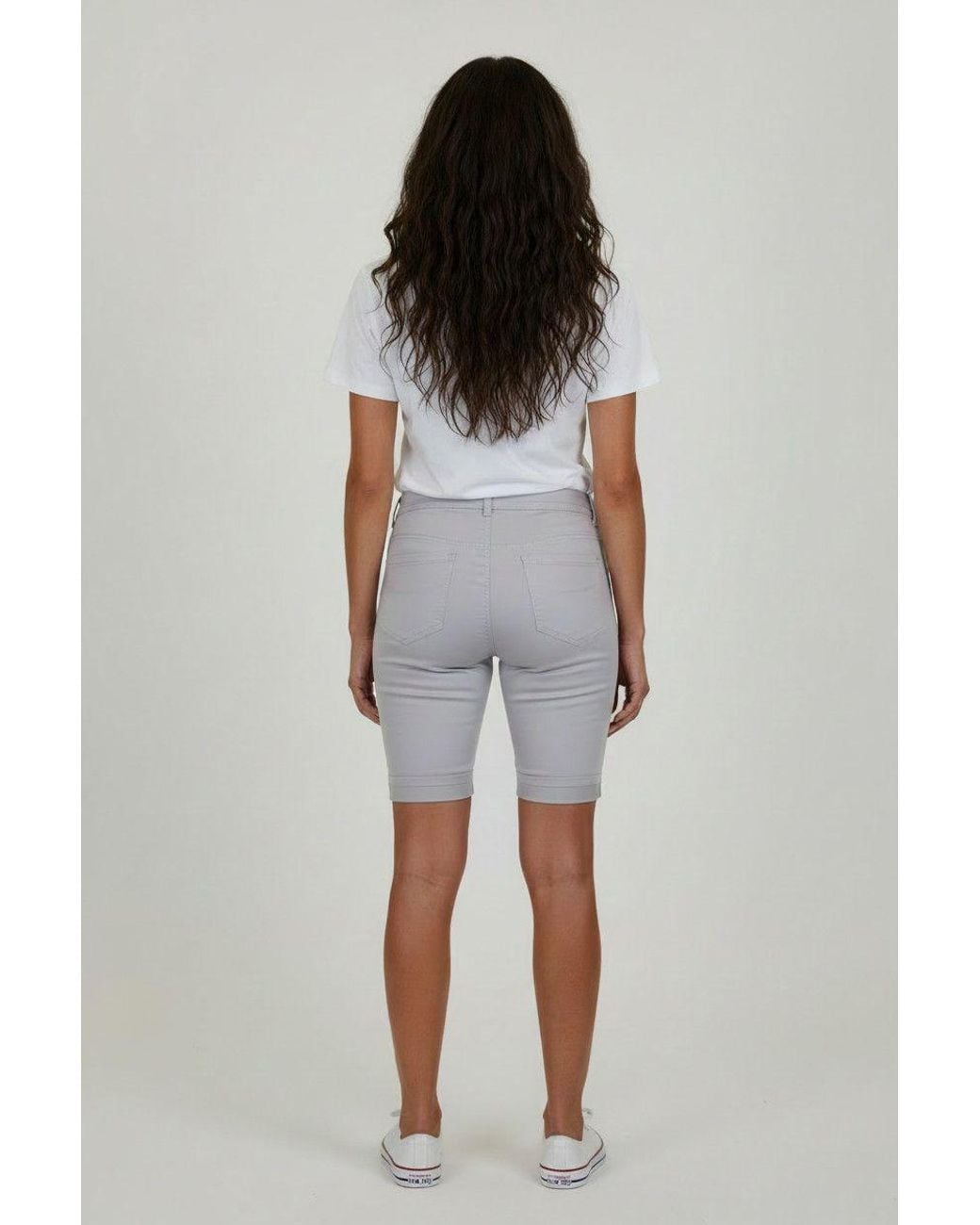 Paulo Due Gray Chino Bermuda Shorts