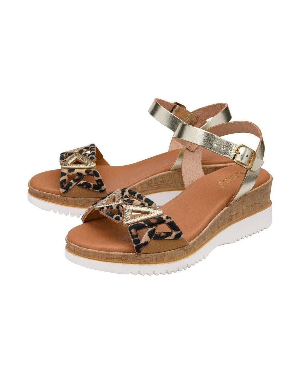 Lotus Brown 'Ariah' Leather Wedge Sandals