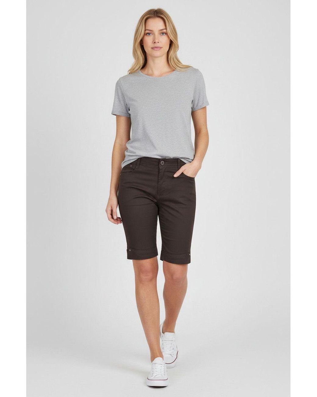 Paulo Due Black Slim Fit Chino Casual Shorts