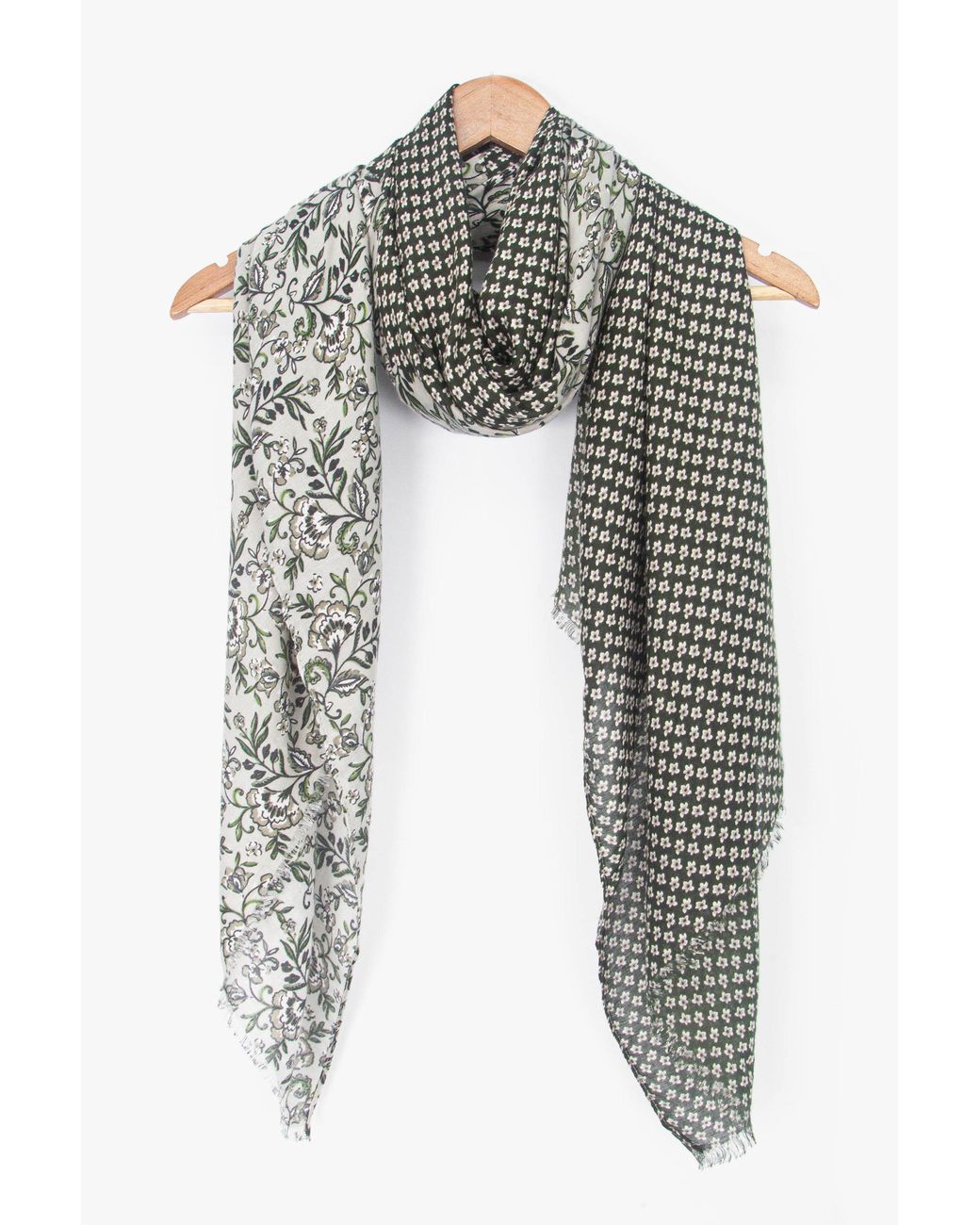 SARTA Gray Flora Lightweight Scarf