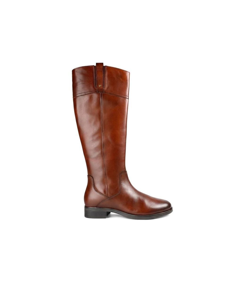 Pavers White Slim Calf Fit Leather Zip Up Long Boots