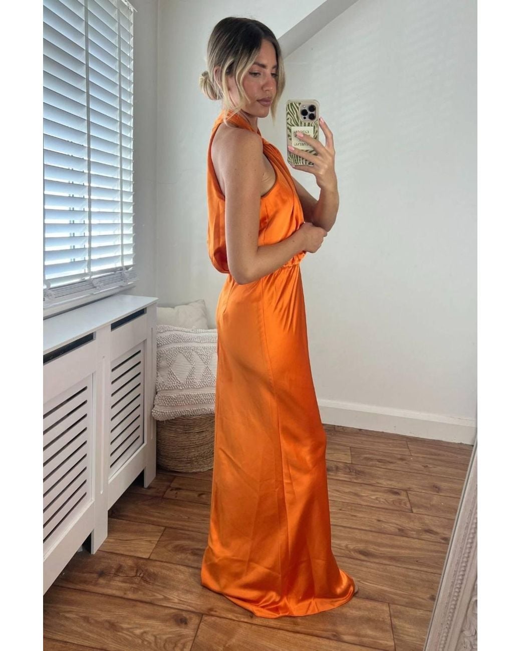 Style Cheat Orange Lara Halter Split Column Maxi Dress
