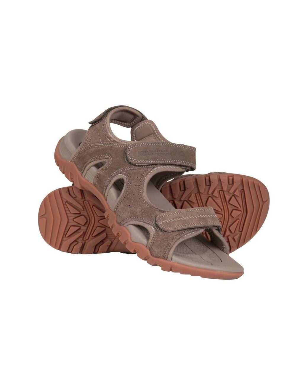 Mountain Warehouse Brown 'Rock Pool' Suede Neoprene Lined Adjustable Summer Walking Sandals for men