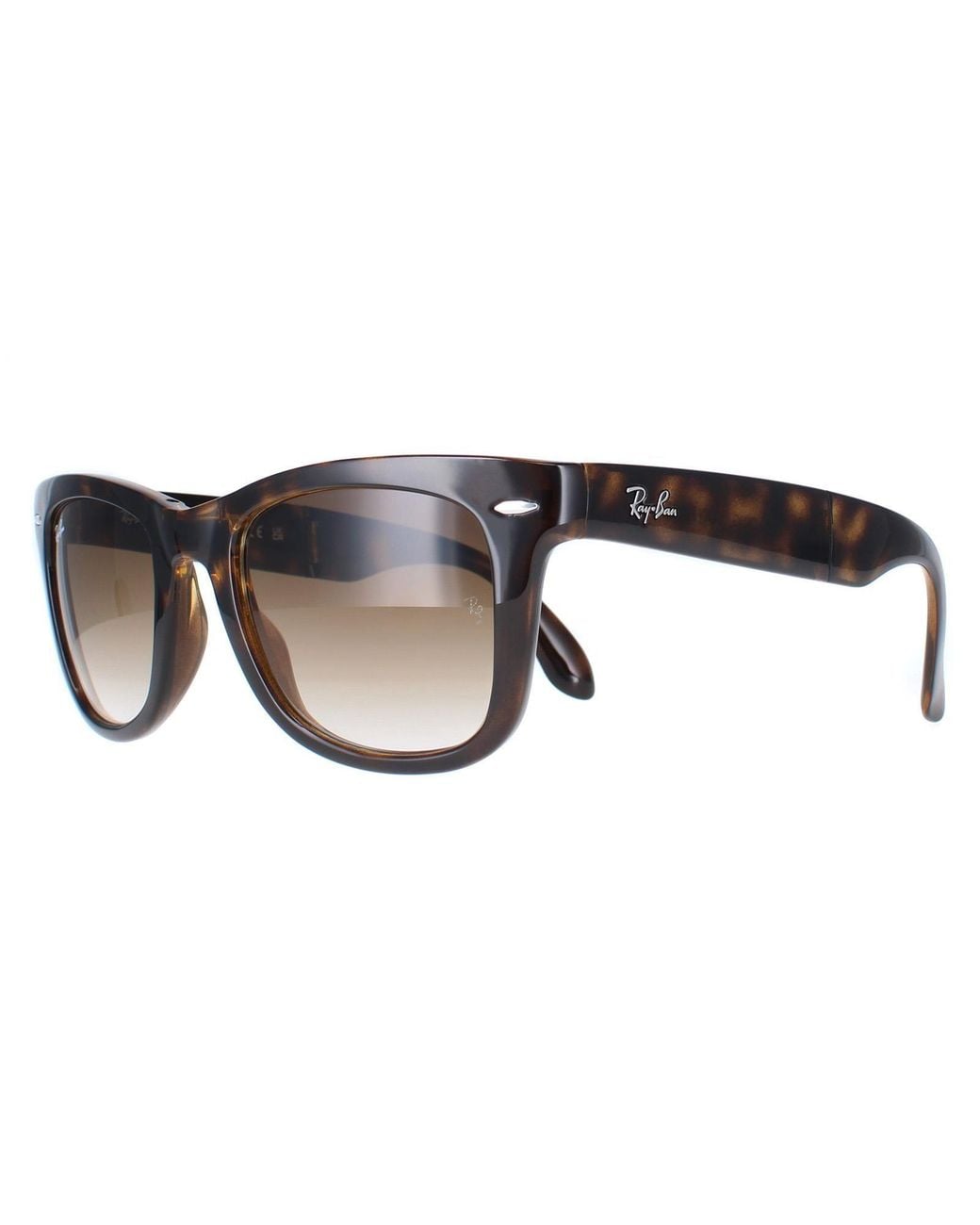 Ray-Ban Brown Rectangle Light Havana Gradient Folding Wayfarer 4105 Sunglasses for men