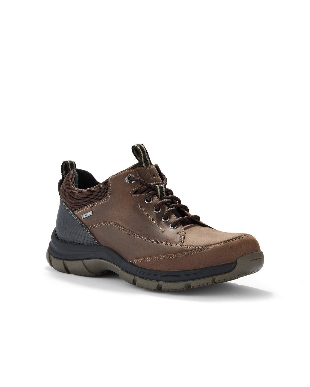 Clarks Brown Spypath Lo Gore-Tex Dark Leather Trainers, Walking for men
