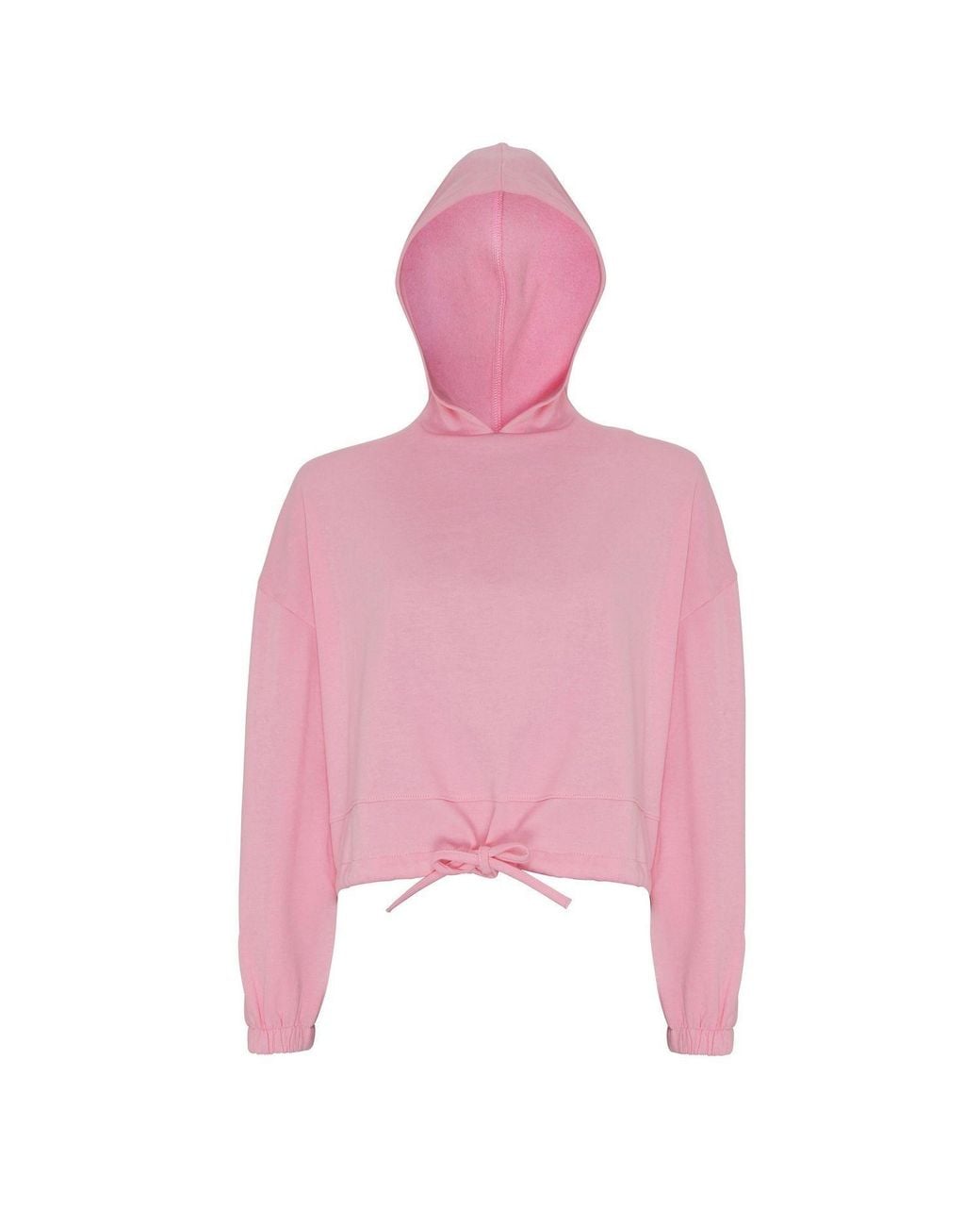 Tridri Pink Cropped Oversize Hoodie