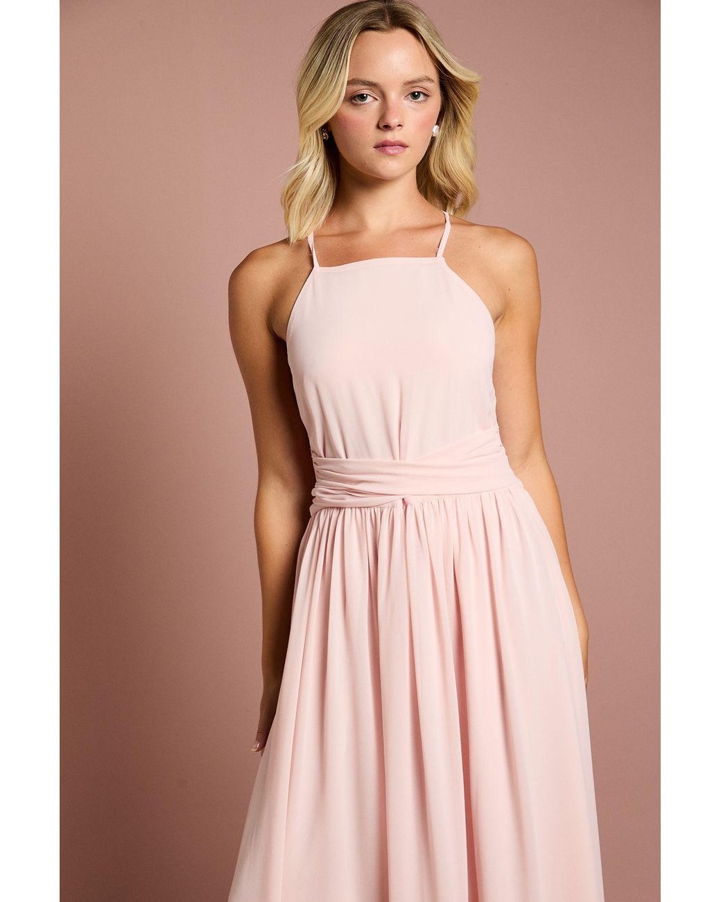 Coast Pink Teen Cross Front Detail Cami Bridesmaid Dress