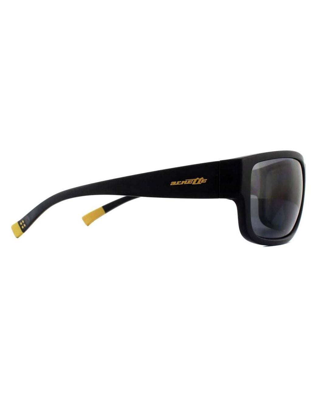 Arnette Black Rectangle Polarized 4256 Bushwick Sunglasses for men