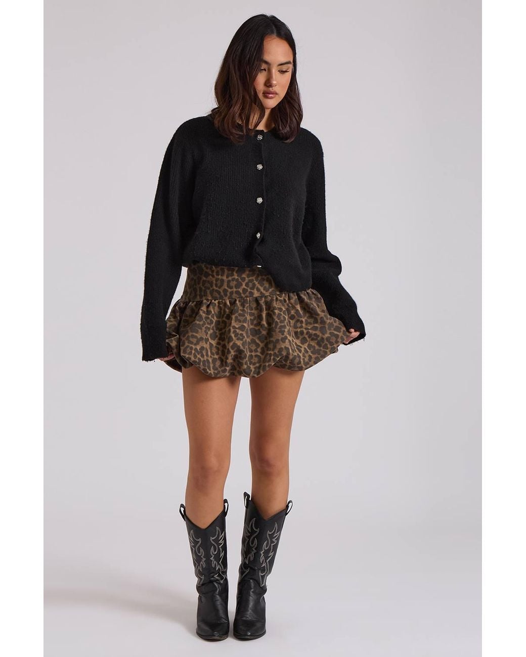 Urban Bliss Black Bubble Hem Mini Skirt