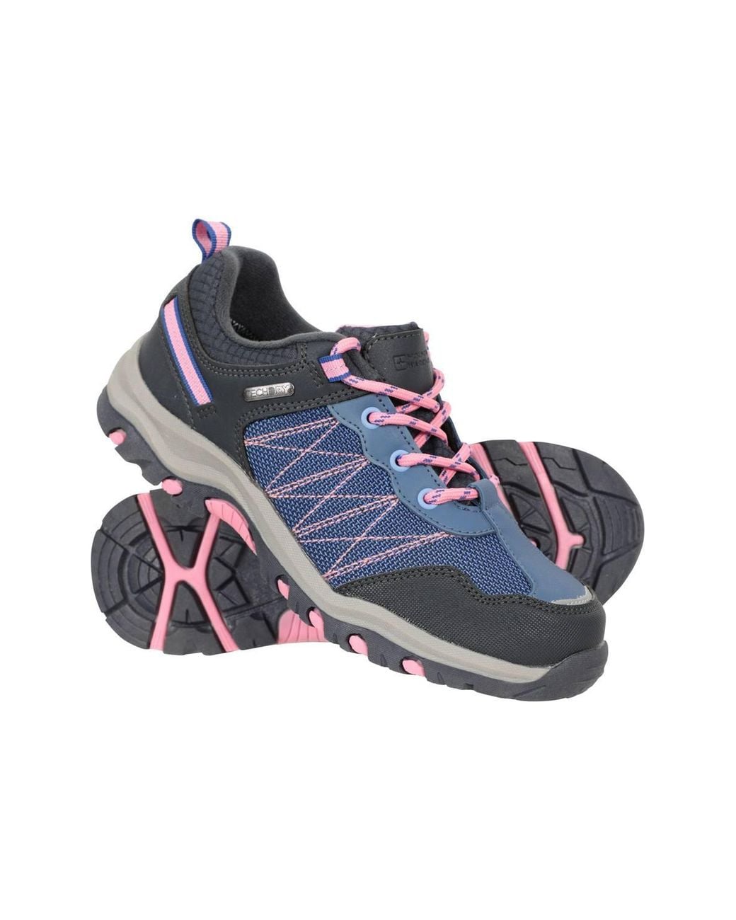 Mountain Warehouse Blue 'Stampede' Waterproof Everyday Suede & Mesh Upper Walking Shoes