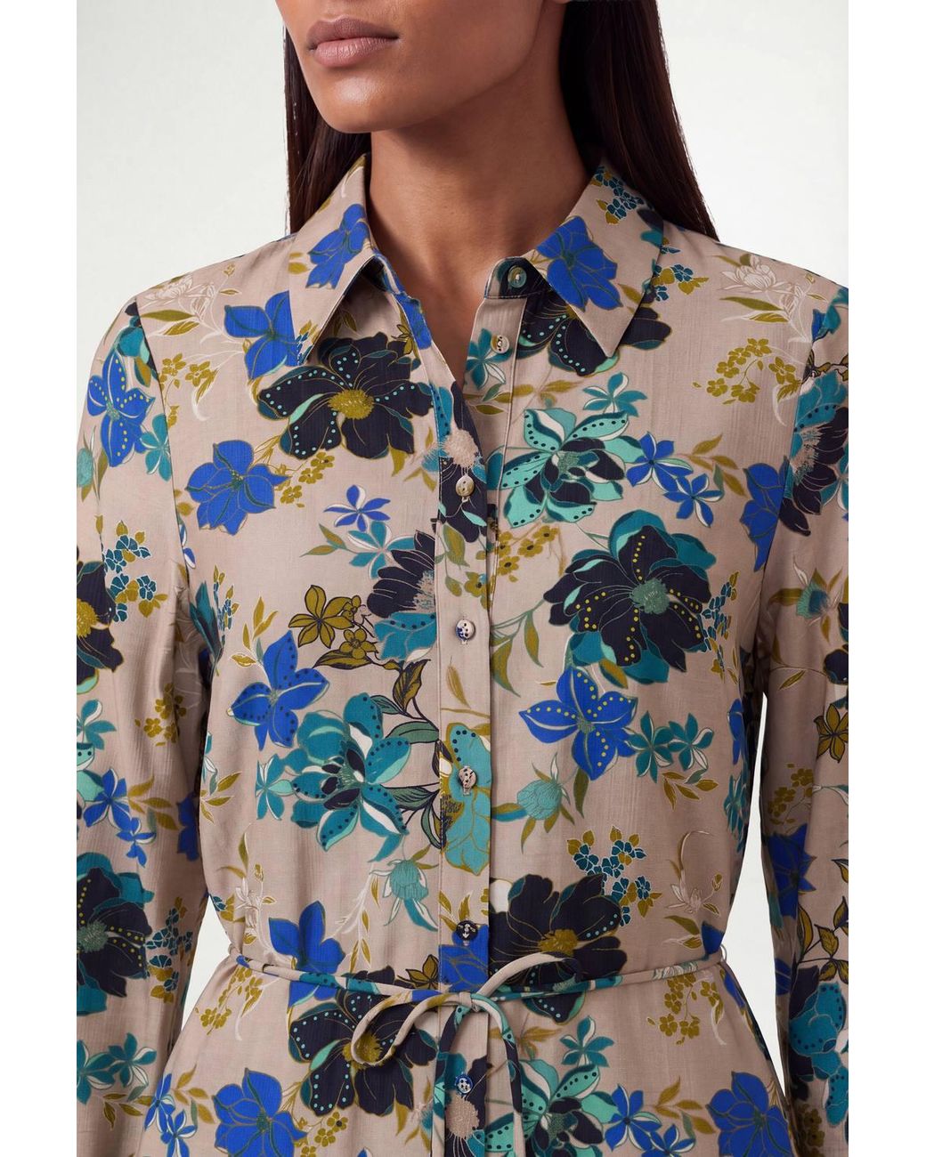 Wallis Blue Floral Mix Print Shirt Dress