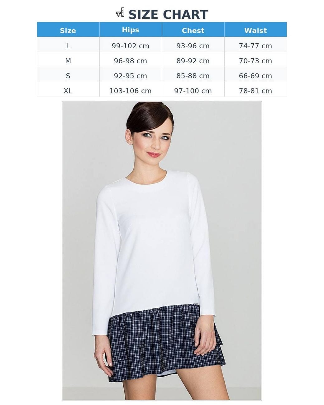 Love Lace White Classic Long Sleeve Dress With Checked Ruffles Style 114274