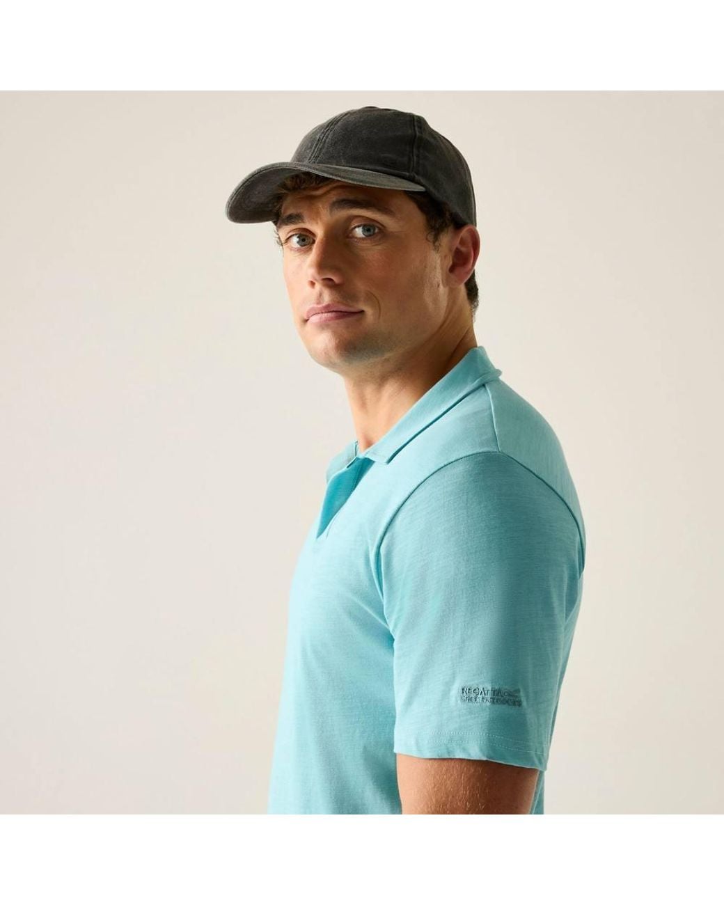 Regatta Green Hadvo Open Neck Cotton Polo for men