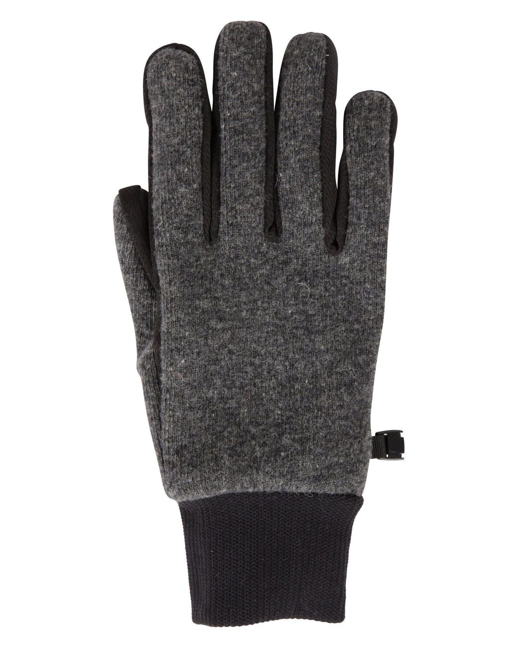 Mountain Warehouse Black Windproof Fur Lined Warm & Cosy Comfy Touchscreen Fingers Gloves for men