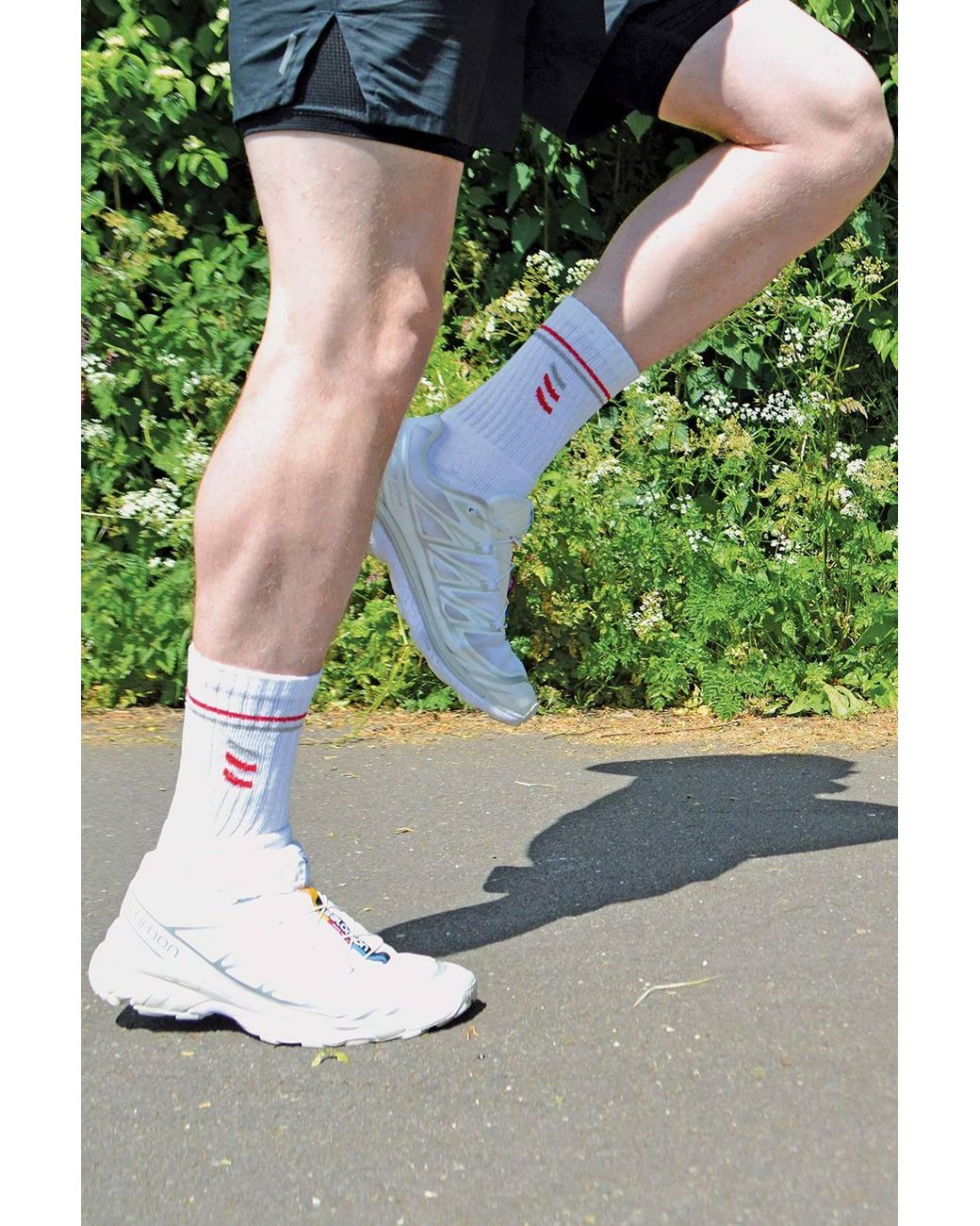 Sock Snob White 6 Pairs Retro Stripe Cotton Sports Socks for men