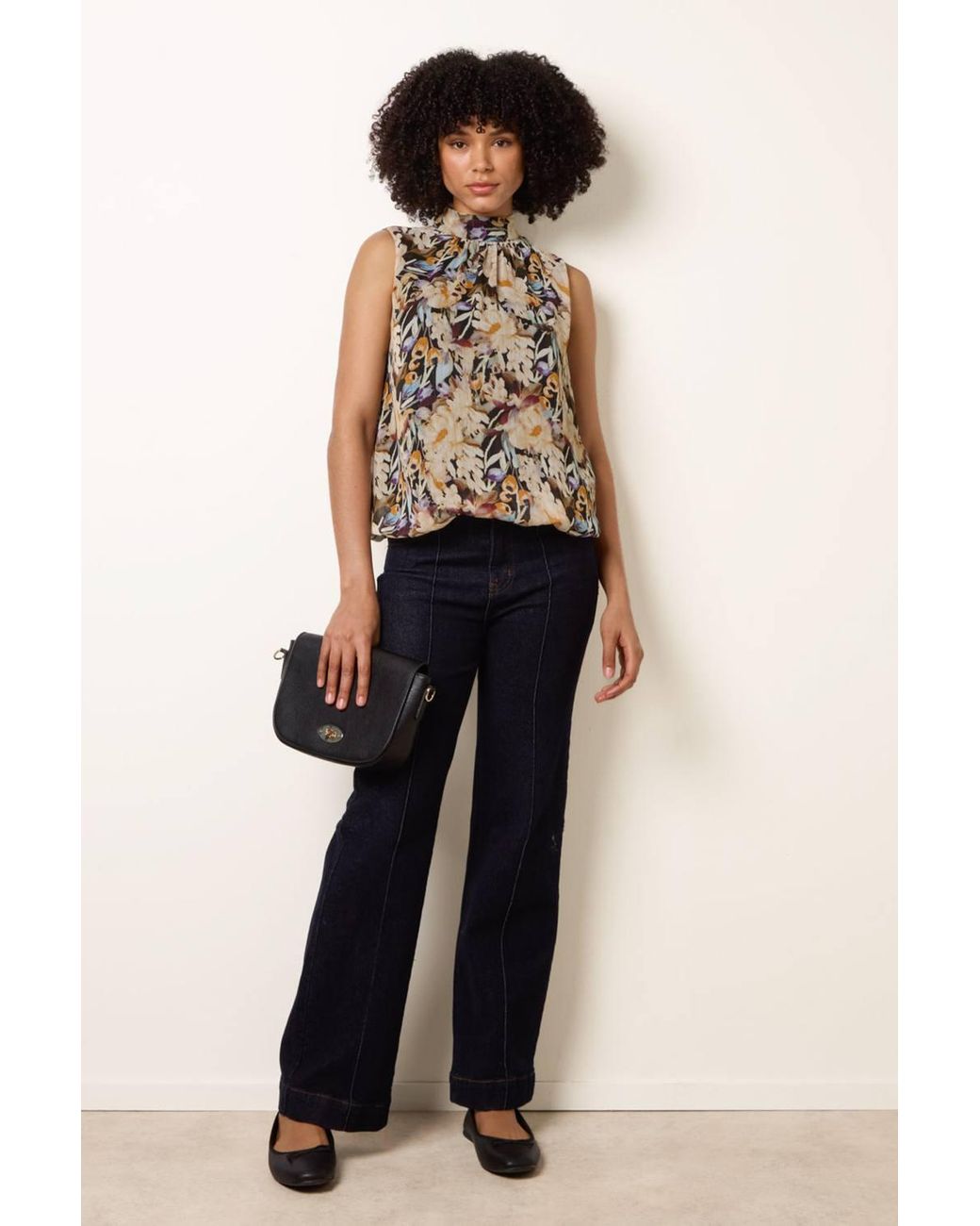 Blue Vanilla Black Sleeveless Turtleneck Blouse