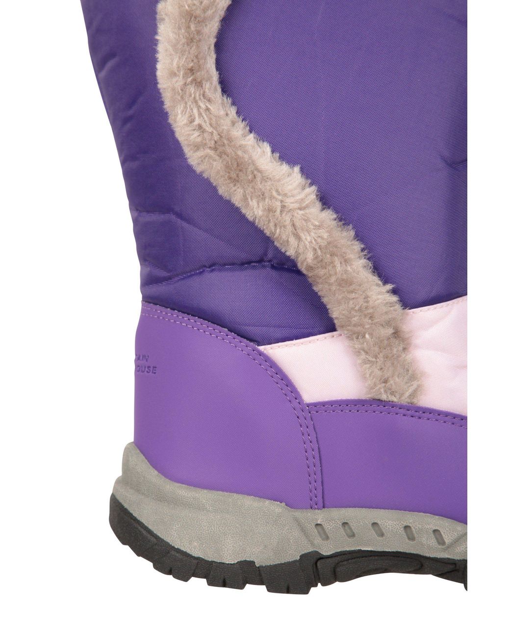 Mountain Warehouse Purple Caribou Fur Trim Snow Boot Warm Snowproof Shoe