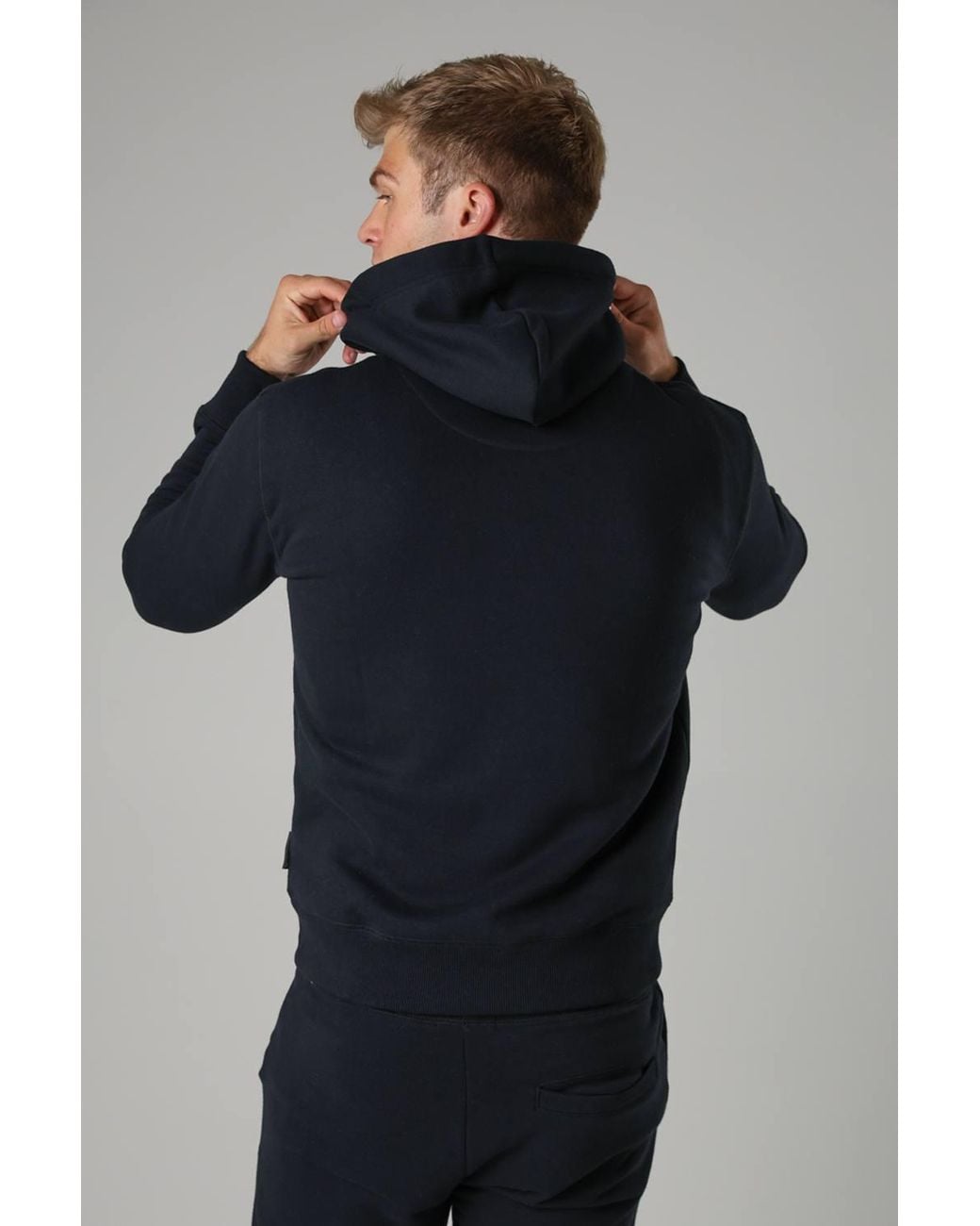French Connection Blue Cotton Blend Hoody for men