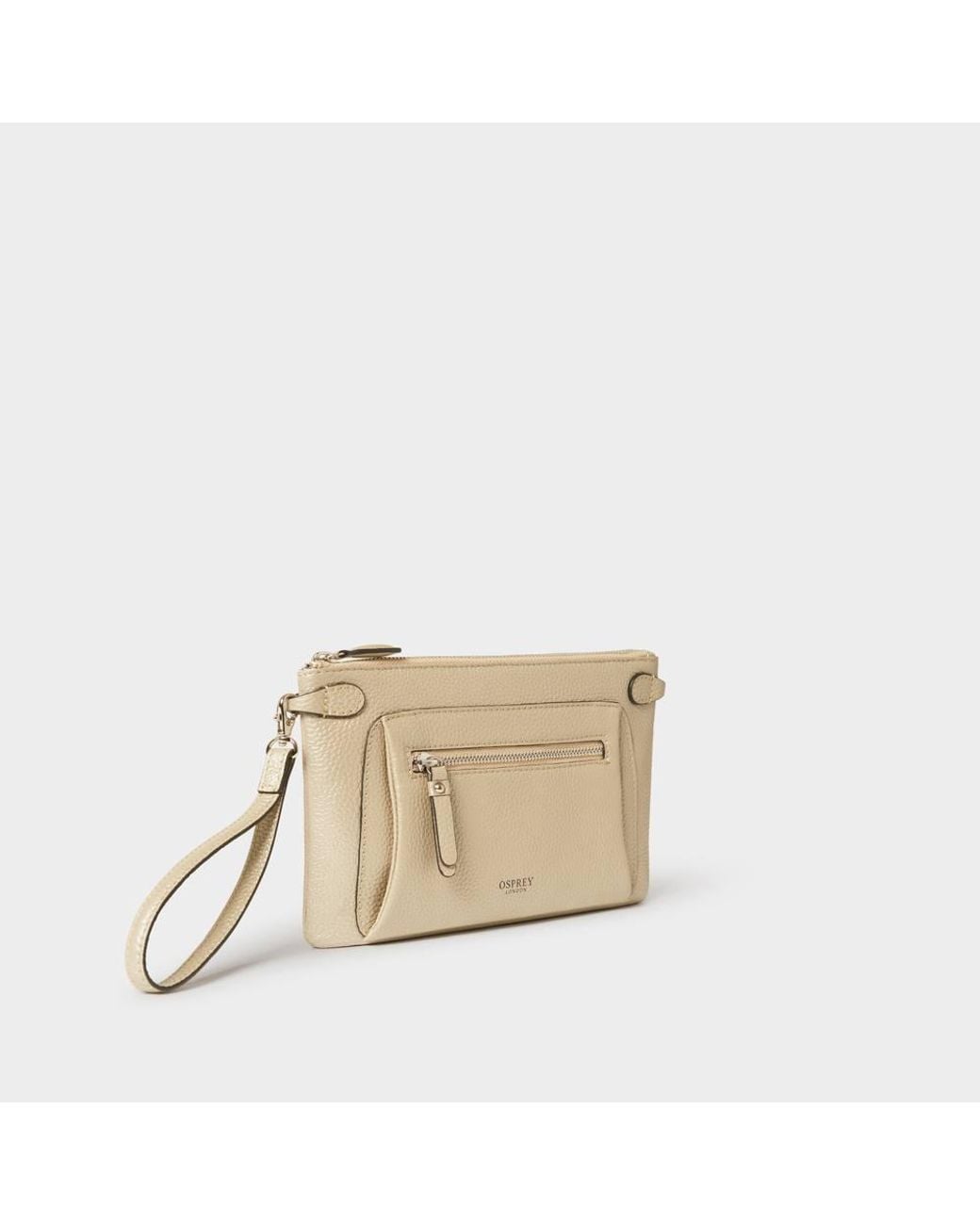 Osprey Natural The Ruby Leather Crossbody Clutch Bag