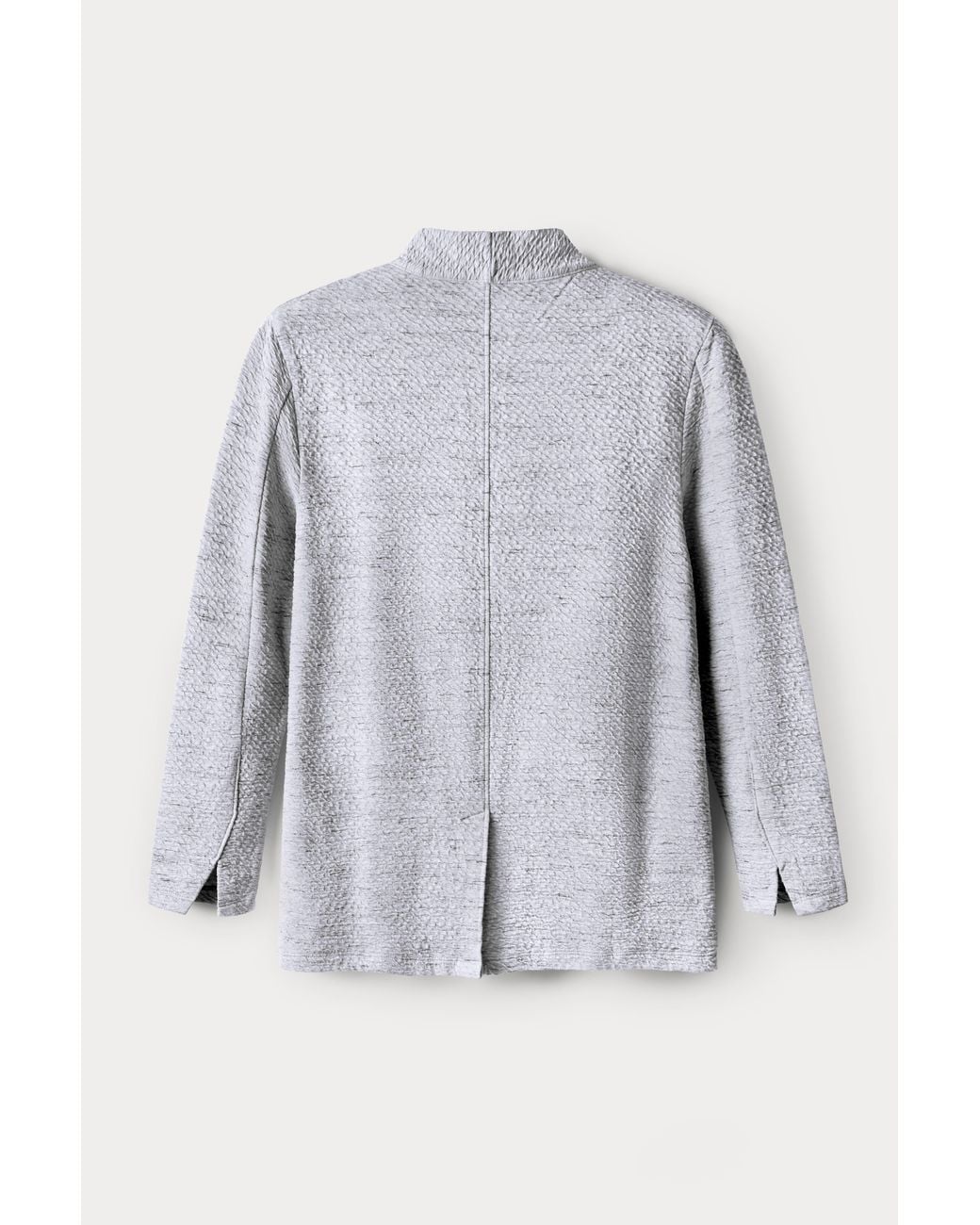 Enorsia Gray Fitted Tailored Jersey Blazer