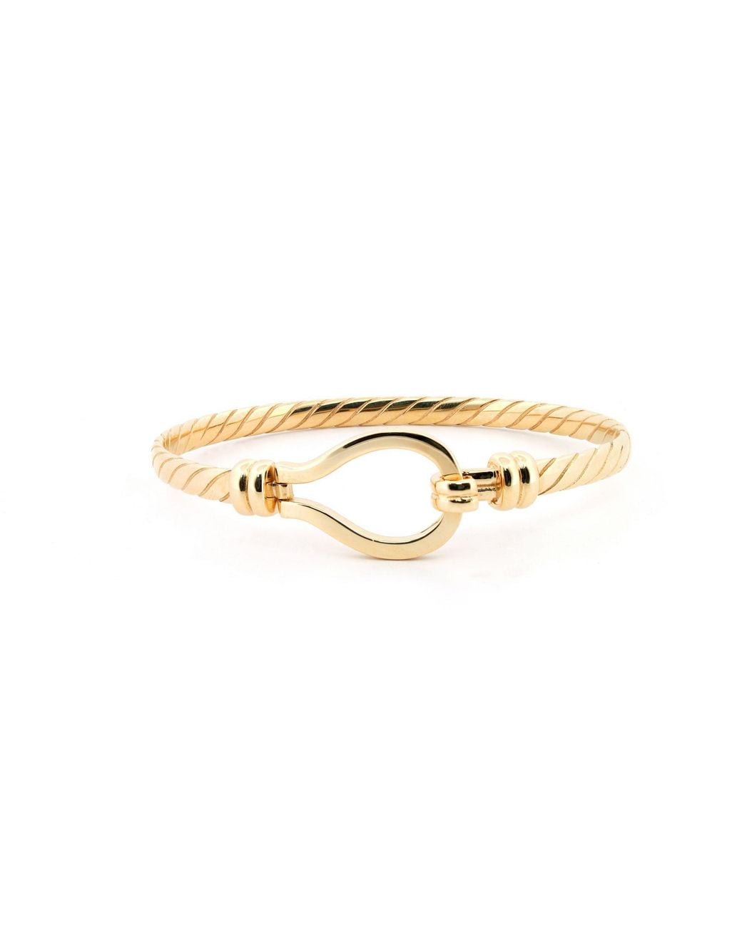 Jewelco London Metallic 9Ct Hook Noose Rope Loop Stirrup 4Mm Bangle Bracelet