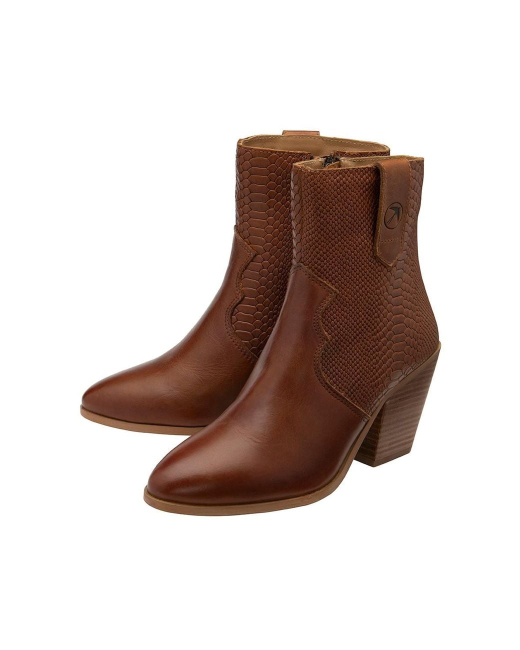 Ravel Brown 'Dorey' Leather Heeled Ankle Boots