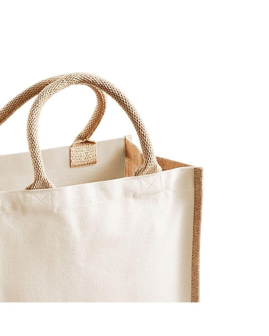 Westford Mill Natural Midi Jute Printable Tote Bag