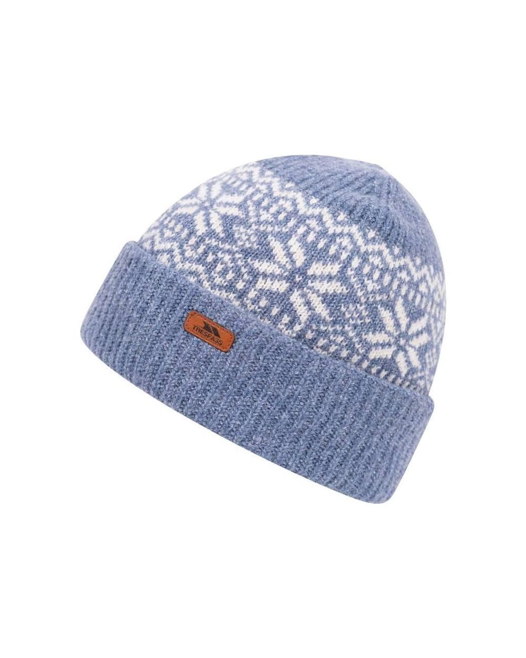Trespass Blue Kailer Fair Isle Knitted Beanie for men