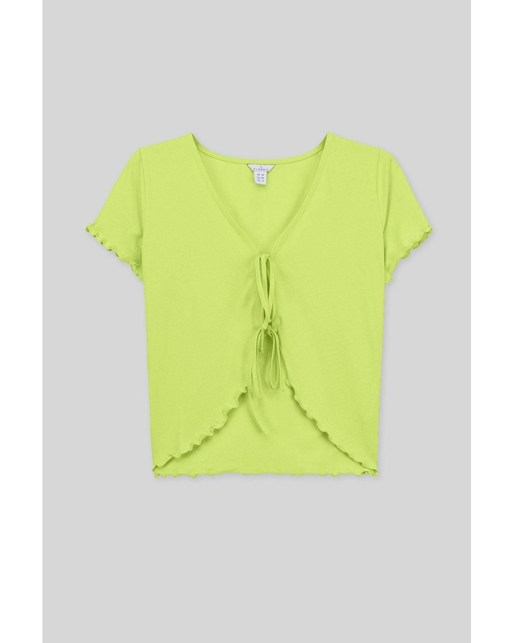 Enorsia Green Cotton Rich Lettuce Edge T-Shirt