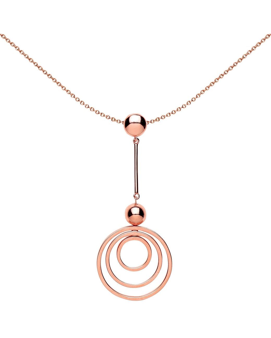 Jewelco London Pink Rose Crop Circles Concentric Nested Sonic Boom Pendant