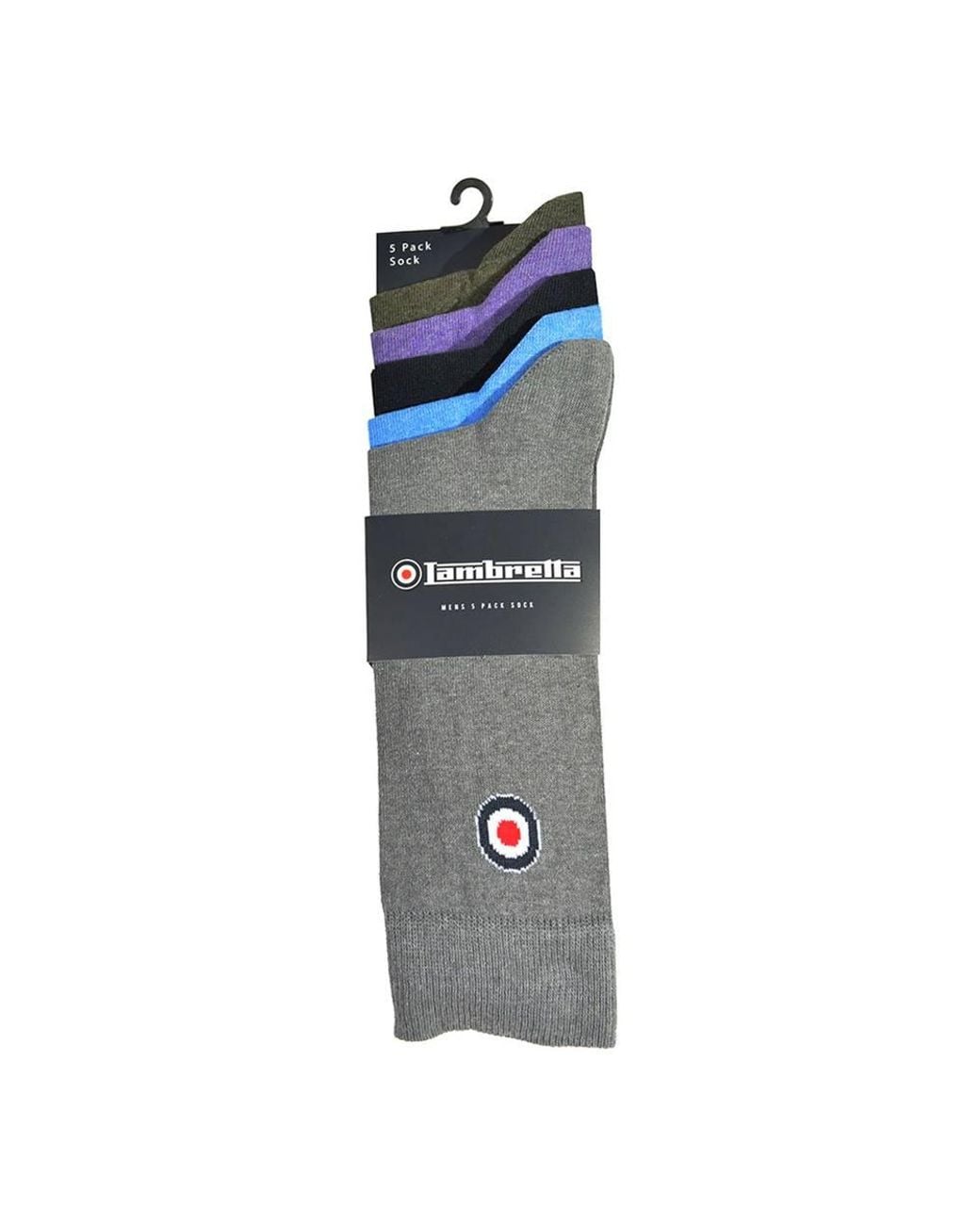Lambretta Blue Plain Socks (Pack Of 5) for men