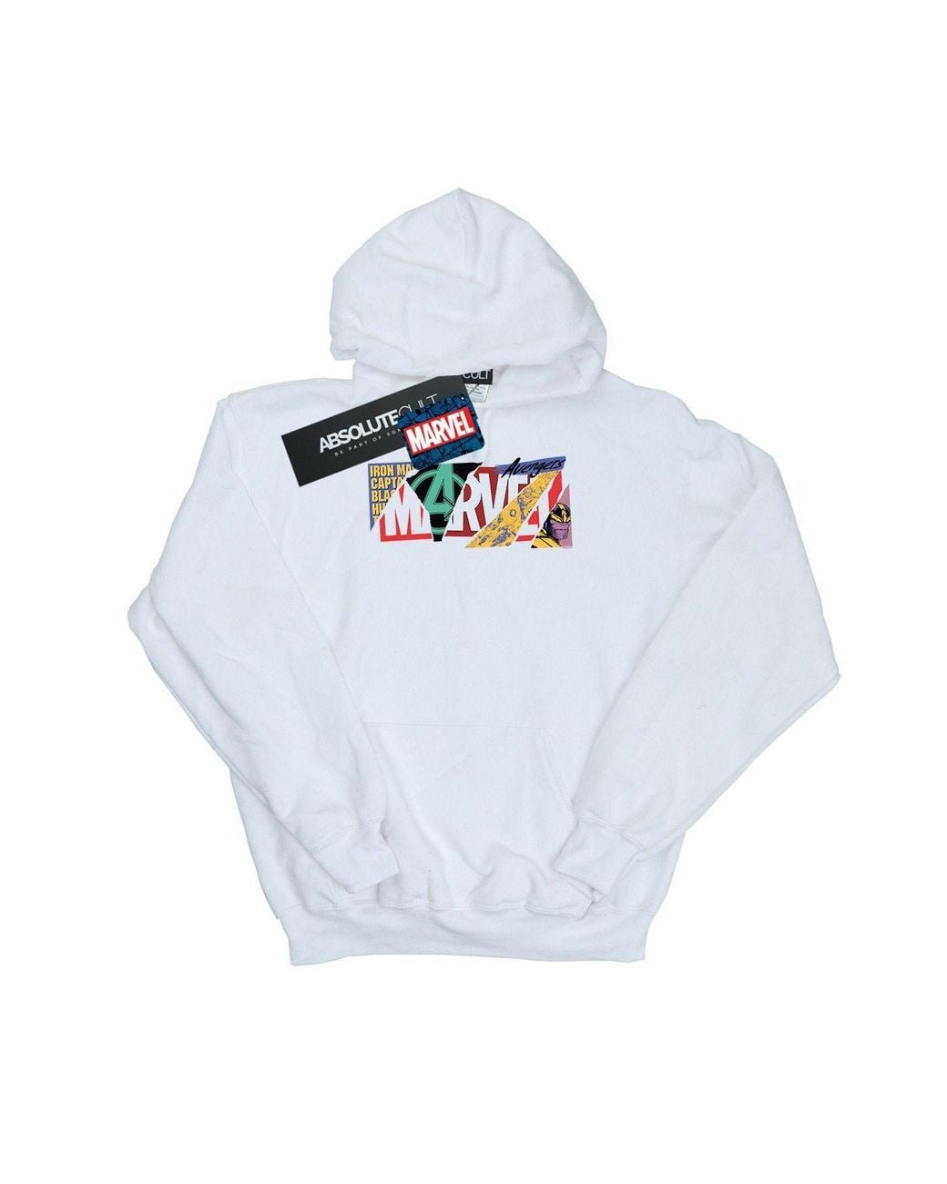 Marvel White Collage Logo Hoodie