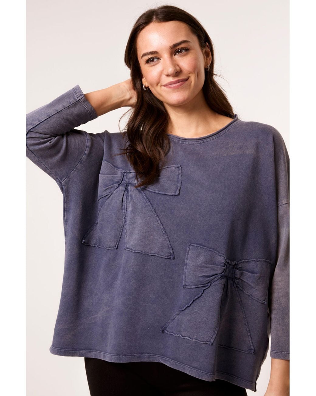 Blue Vanilla Purple Long Sleeve Round Neck Sweatshirt