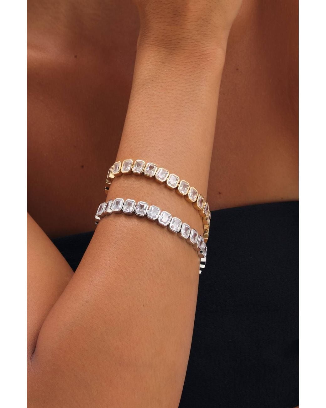 Jon Richard Metallic Rhodium Plated Crystal Bracelet