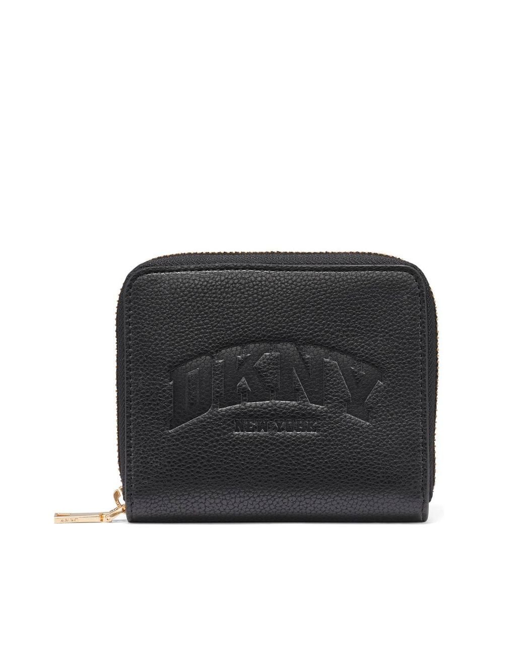 DKNY Black Hadlee Small Zip Around Wallet