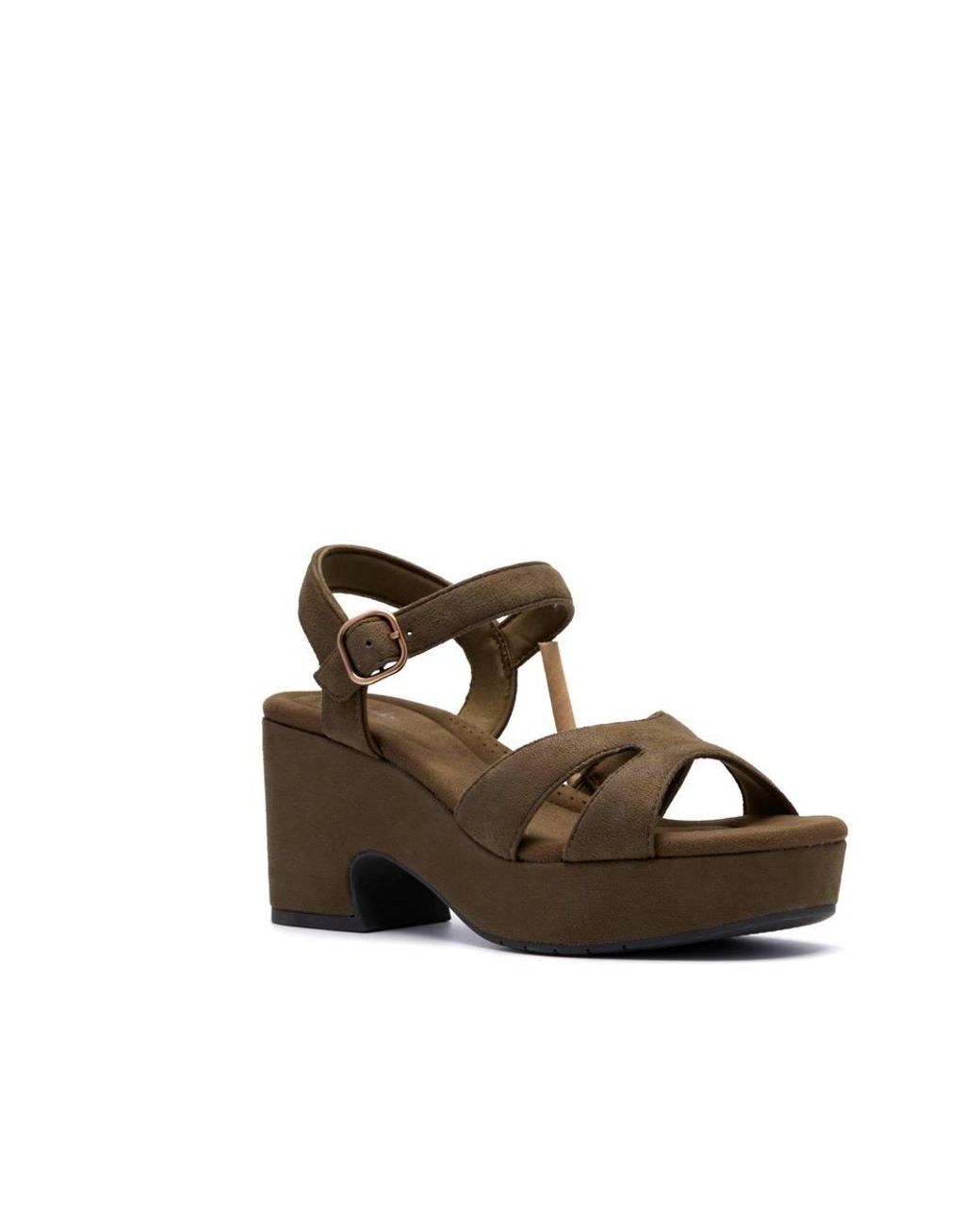 Clarks Brown Nerisa Twist Dark Heeled Sandals, Wedge Sandals