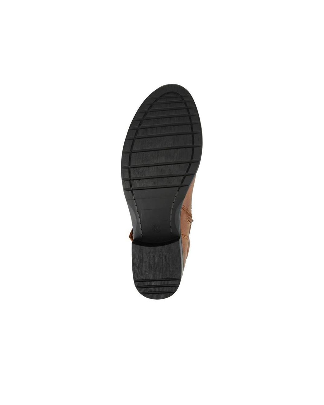 Pavers Brown Buckle-Detailed Calf Length Boots