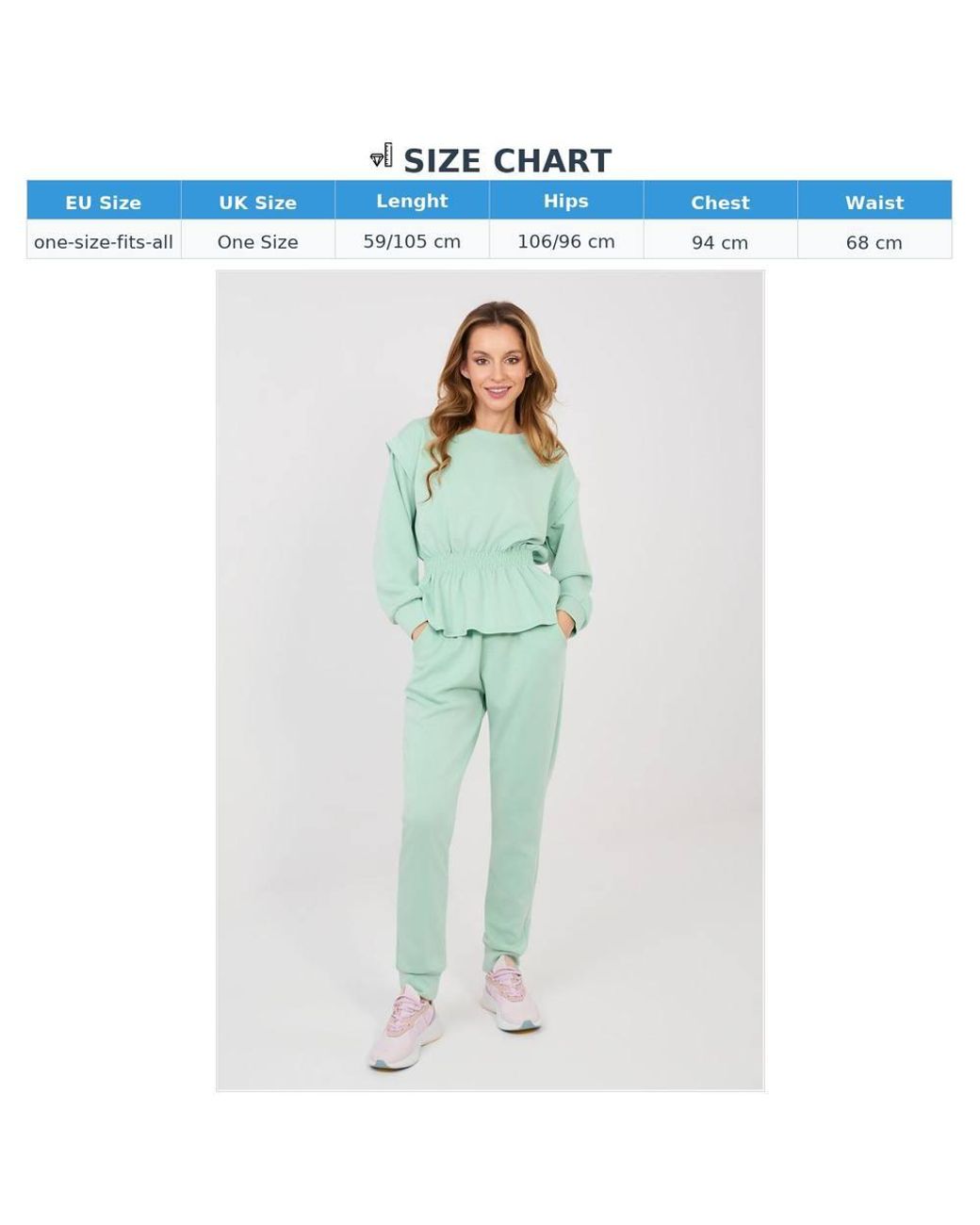 Love Lace Green Viscose High Waisted Sweatshirt Tracksuit With Pockets